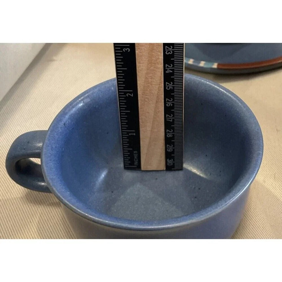 Dansk Mesa Sky‎ Blue Tea Cups Saucers Set of 3 Stoneware Made in Japan Vintage - Picture 6 of 6